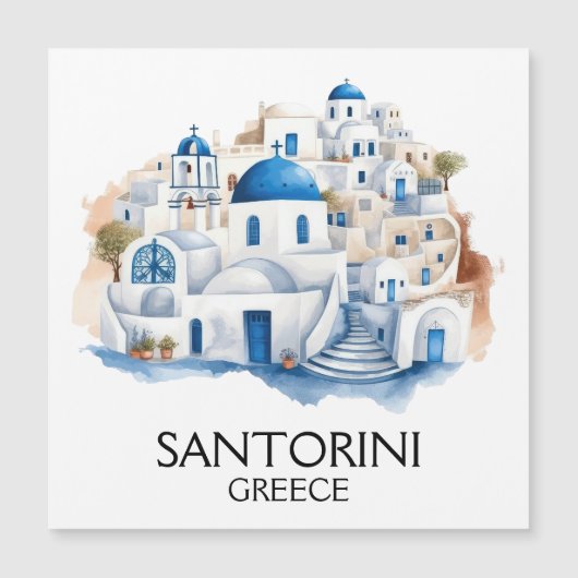 Santorini Griekenland Blauw dak Gebouwen Architect (Voorkant)