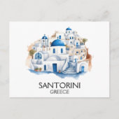 Santorini Griekenland Blauw dak Gebouwen Architect Briefkaart (Voorkant)