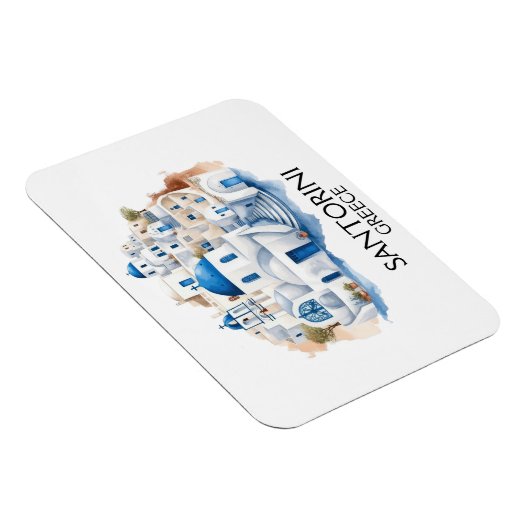 Santorini Griekenland Blauw dak Gebouwen Architect Magneet (Rechterzijde)