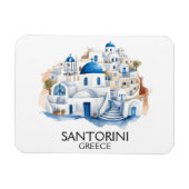 Santorini Griekenland Blauw dak Gebouwen Architect Magneet (Horizontaal)