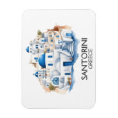 Santorini Griekenland Blauw dak Gebouwen Architect Magneet (Verticaal)