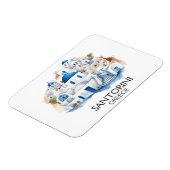 Santorini Griekenland Blauw dak Gebouwen Architect Magneet (Linkerzijde)