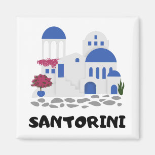 Santorini Griekenland Blauw dak Magneet