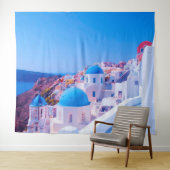 Santorini Griekenland Blauw Eiland Fotohokje Achte Wandkleed (In Situ (horizontaal))