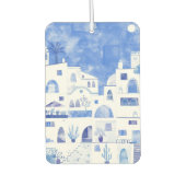 Santorini Griekenland Blauw en wit Waterverf Art Luchtverfrisser (Voorkant)