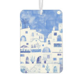 Santorini Griekenland Blauw en wit Waterverf Art Luchtverfrisser (Achterkant)
