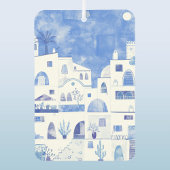 Santorini Griekenland Blauw en wit Waterverf Art Luchtverfrisser