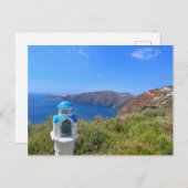 Santorini Griekenland Blauwe Koepelkerk Briefkaart (Voorkant / Achterkant)