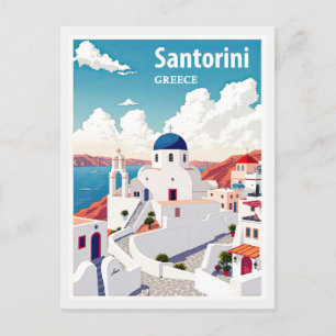 Santorini Griekenland Blue Church Travel Briefkaart