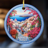 Santorini Griekenland Bougainvillea Schilderij Rei Keramisch Ornament