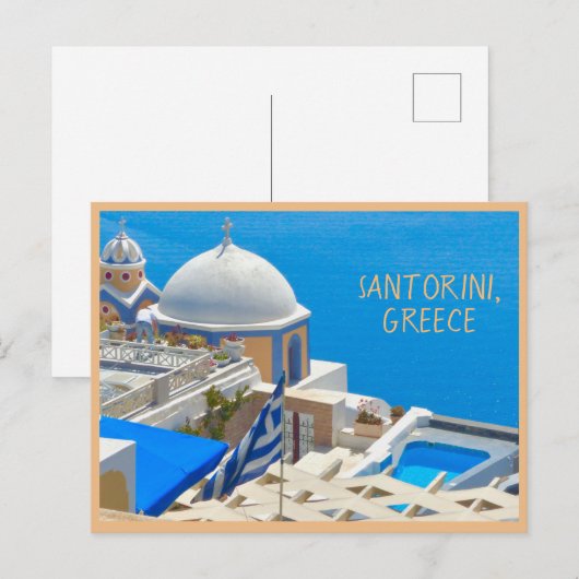 SANTORINI, GRIEKENLAND Briefkaart (Voorkant / Achterkant)