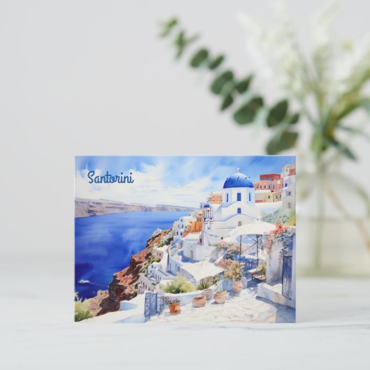 Santorini Griekenland Briefkaart (Staand voorkant)