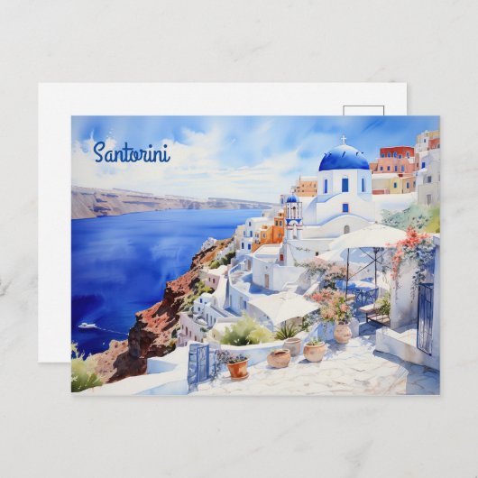 Santorini Griekenland Briefkaart (Voorkant / Achterkant)