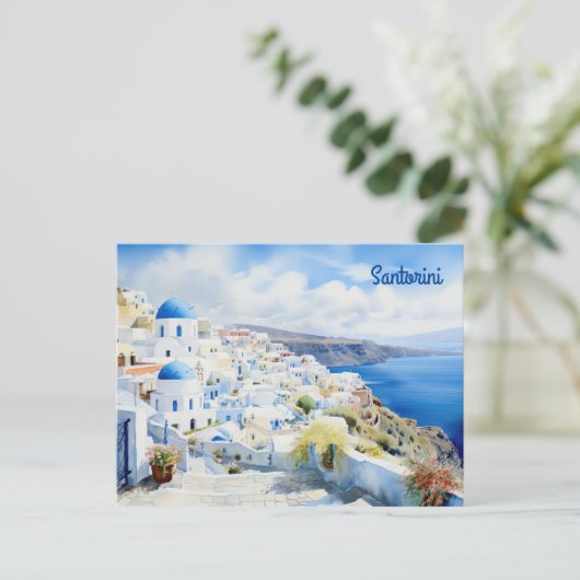 Santorini Griekenland Briefkaart (Staand voorkant)