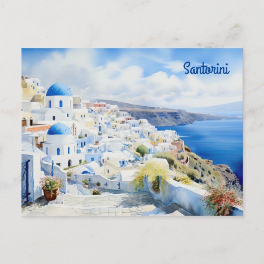 Santorini Griekenland Briefkaart (Voorkant)