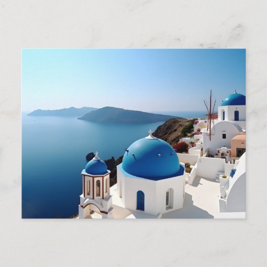 Santorini Griekenland Briefkaart (Voorkant)