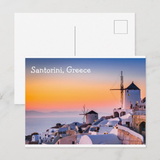 Santorini Griekenland Briefkaart (Voorkant / Achterkant)