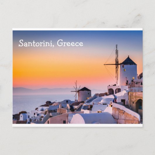 Santorini Griekenland Briefkaart (Voorkant)