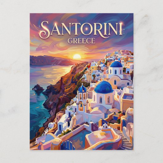 Santorini Griekenland Briefkaart (Voorkant)