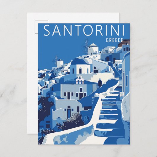 Santorini Griekenland Briefkaart (Voorkant / Achterkant)