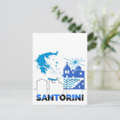 Santorini Griekenland. Briefkaart (Staand voorkant)