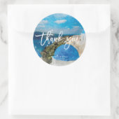 Santorini, Griekenland bruiloft dank u sticker (Tas)