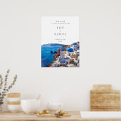 Santorini Griekenland bruiloft welkom teken Poster (Keuken)