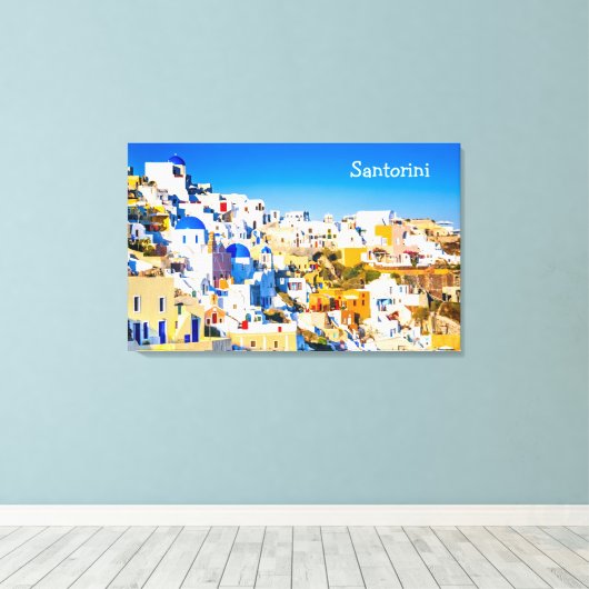 Santorini Griekenland Canvas Afdruk (Insitu (Houten vloer))