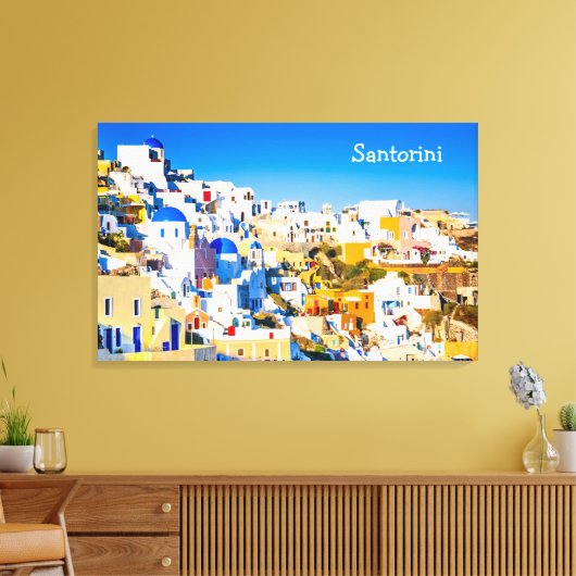 Santorini Griekenland Canvas Afdruk (Insitu (Woonkamer))