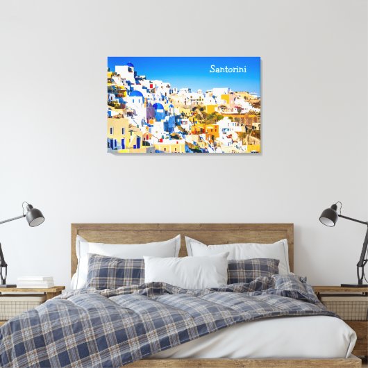 Santorini Griekenland Canvas Afdruk (Insitu (Slaapkamer))