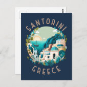 Santorini Griekenland - Cirkel in nood Briefkaart (Voorkant / Achterkant)