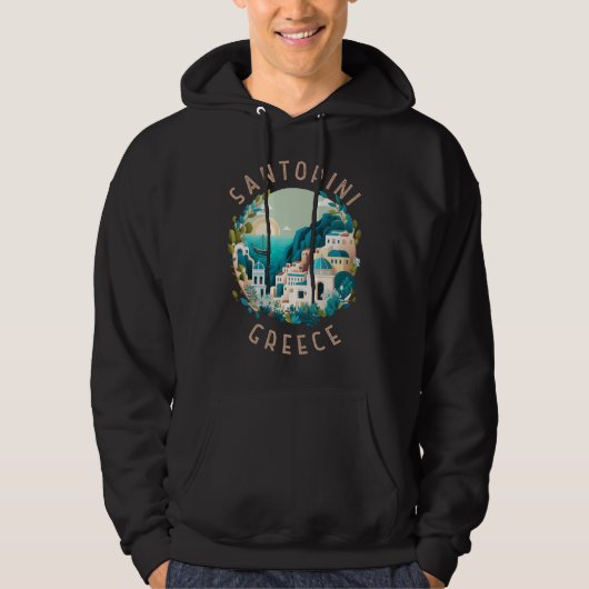Santorini Griekenland - Cirkel in nood Hoodie (Voorkant)