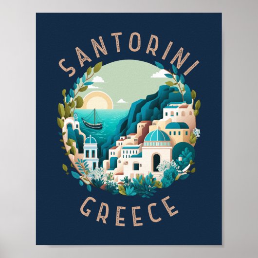 Santorini Griekenland - Cirkel in nood Poster (Voorkant)