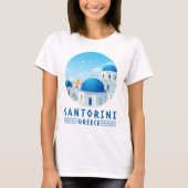 Santorini, Griekenland Dames Wit T-shirt (Voorkant)