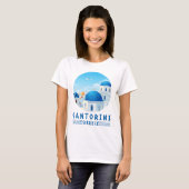 Santorini, Griekenland Dames Wit T-shirt (Voorkant volledig)