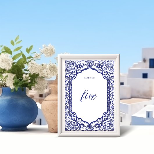 Santorini Griekenland decoratief bloemig Lijst Kaart