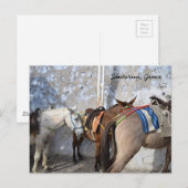 Santorini, Griekenland - Donkeys Briefkaart (Voorkant / Achterkant)