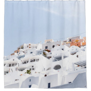 Santorini, griekenland douchegordijn