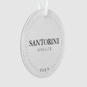 Santorini, Griekenland Eenvoudig internationaal re Ornament (voorkant)