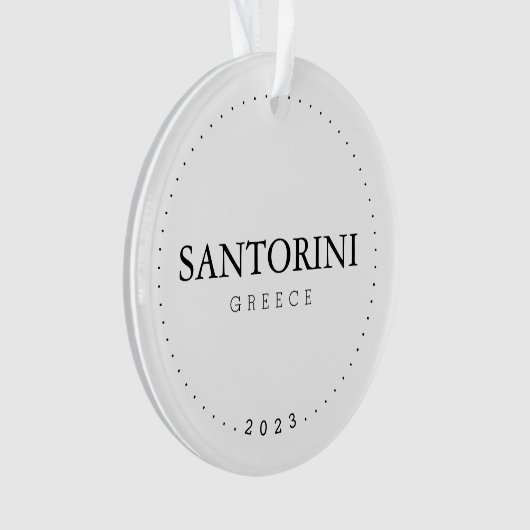 Santorini, Griekenland Eenvoudig internationaal re Ornament (voorkant)