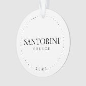 Santorini, Griekenland Eenvoudig internationaal re Ornament (voorkant)