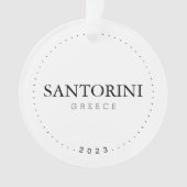 Santorini, Griekenland Eenvoudig internationaal re Ornament (voorkant)