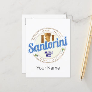 Santorini Griekenland  Egeïsche Cycladen Feestdagenkaart