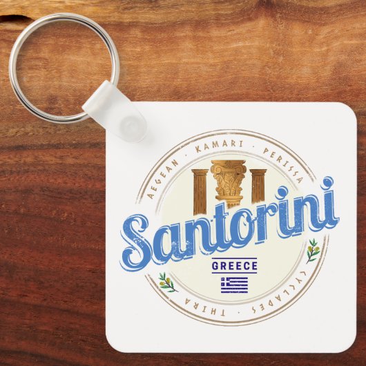Santorini Griekenland Egeïsche Cycladen Sleutelhanger (Voorkant)