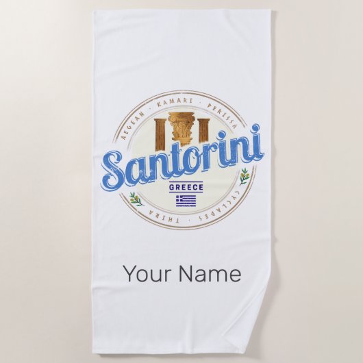 Santorini Griekenland Egeïsche Cycladen Strandlaken (Voorkant)