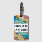 Santorini Griekenland Eiland Waterverf Reizen Souv Bagagelabel (Voorkant (verticaal))