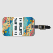 Santorini Griekenland Eiland Waterverf Reizen Souv Bagagelabel (Voorkant (horizontaal))