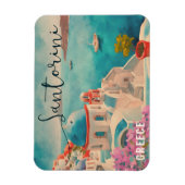 Santorini Griekenland Eiland Waterverf Reizen Souv Magneet (Verticaal)