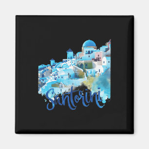 Santorini Griekenland Eiland Waterverf Souvenir Sc Magneet