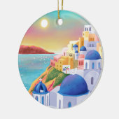 Santorini Griekenland Europa Kunst Bestemming Reiz Keramisch Ornament (Links)